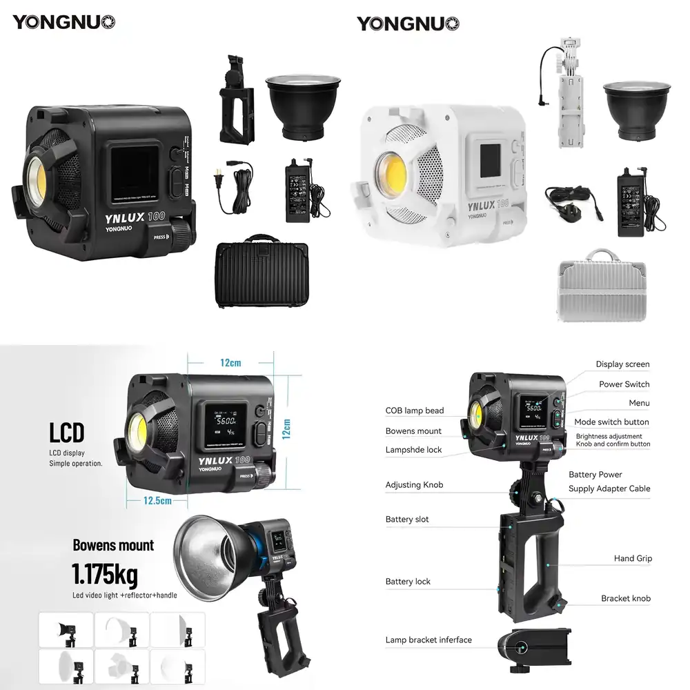 Photography Videos Free - YONGNUO YNLUX100 100W 3200K-5600K Luz LED