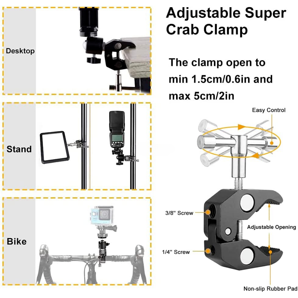 ERIKOLE Super Abrazadera con 3 - Fluid Head Tripod reseña y precio