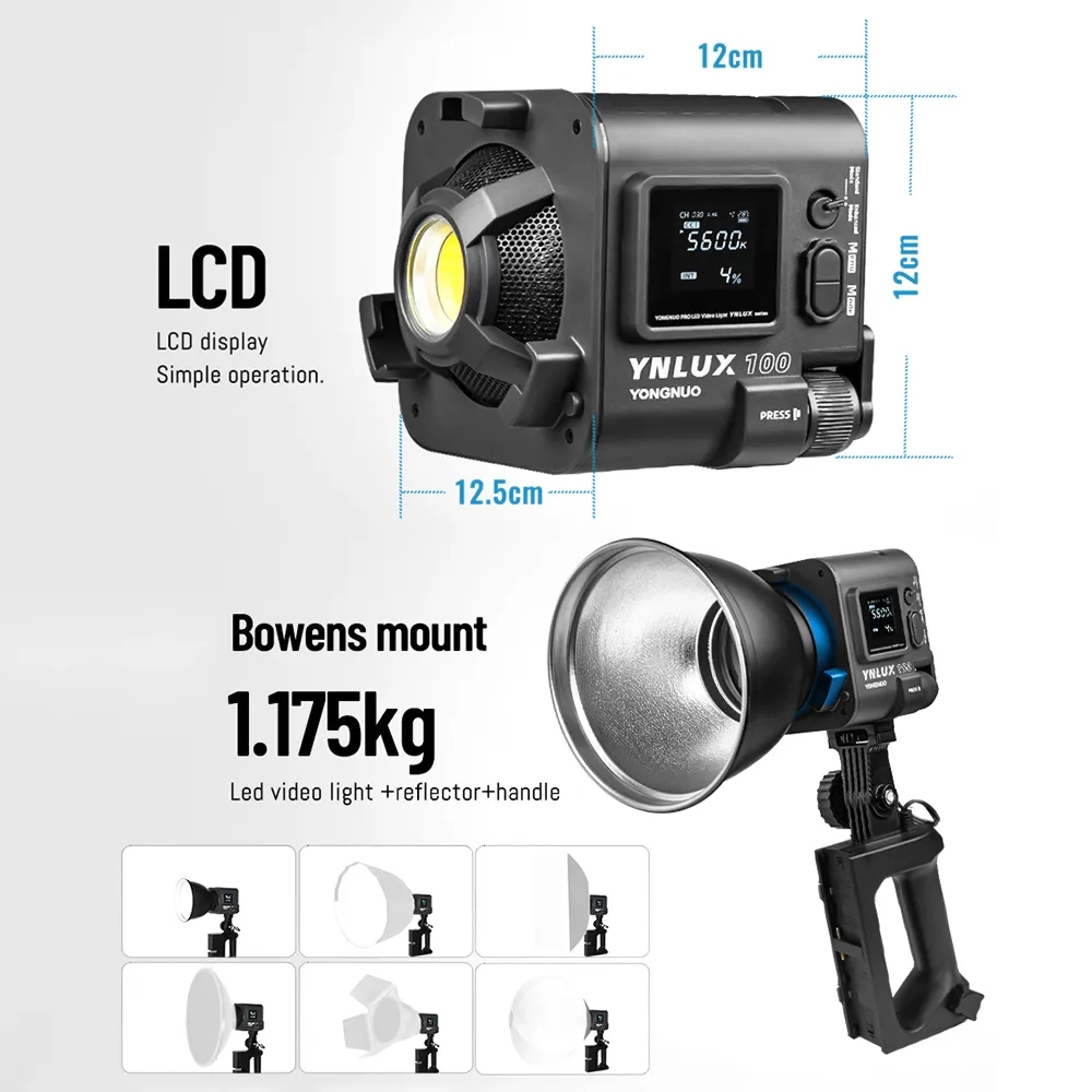 YONGNUO YNLUX100 100W 3200K-56 - Photography Videos Free reseña y precio