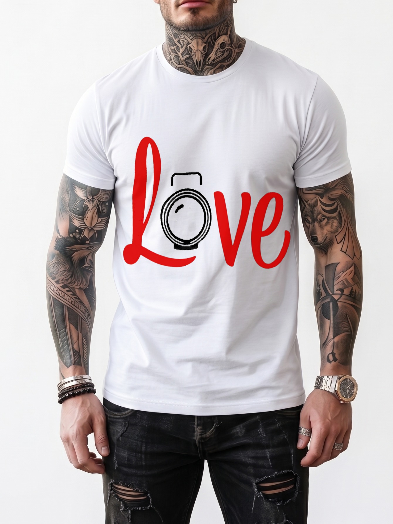 Camiseta de manga corta con cu - Photography Graphic Design reseña y precio