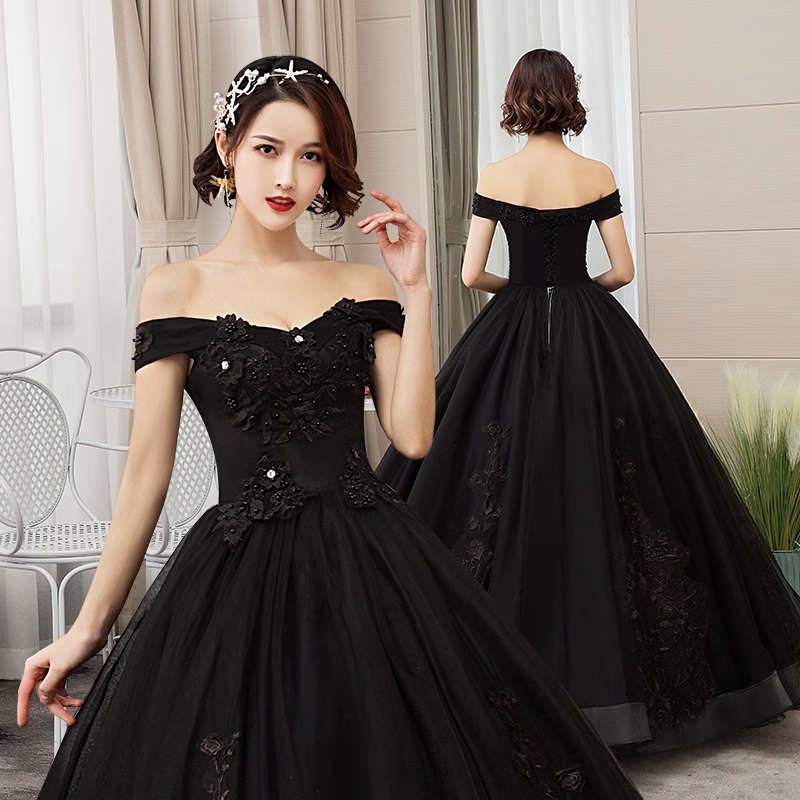 Nuevo vestido de novia negro c - Photography Solo reseña y precio