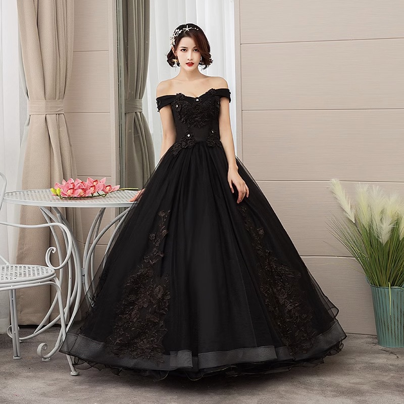 Nuevo vestido de novia negro c - Photography Solo reseña y precio
