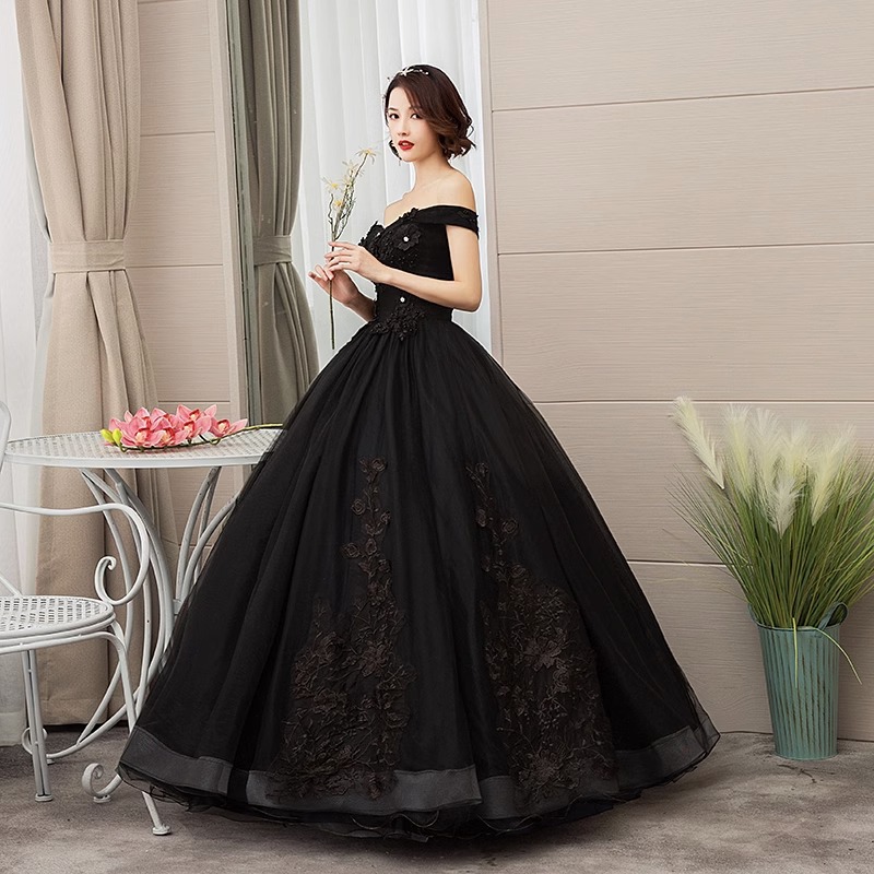 Nuevo vestido de novia negro c - Photography Solo reseña y precio