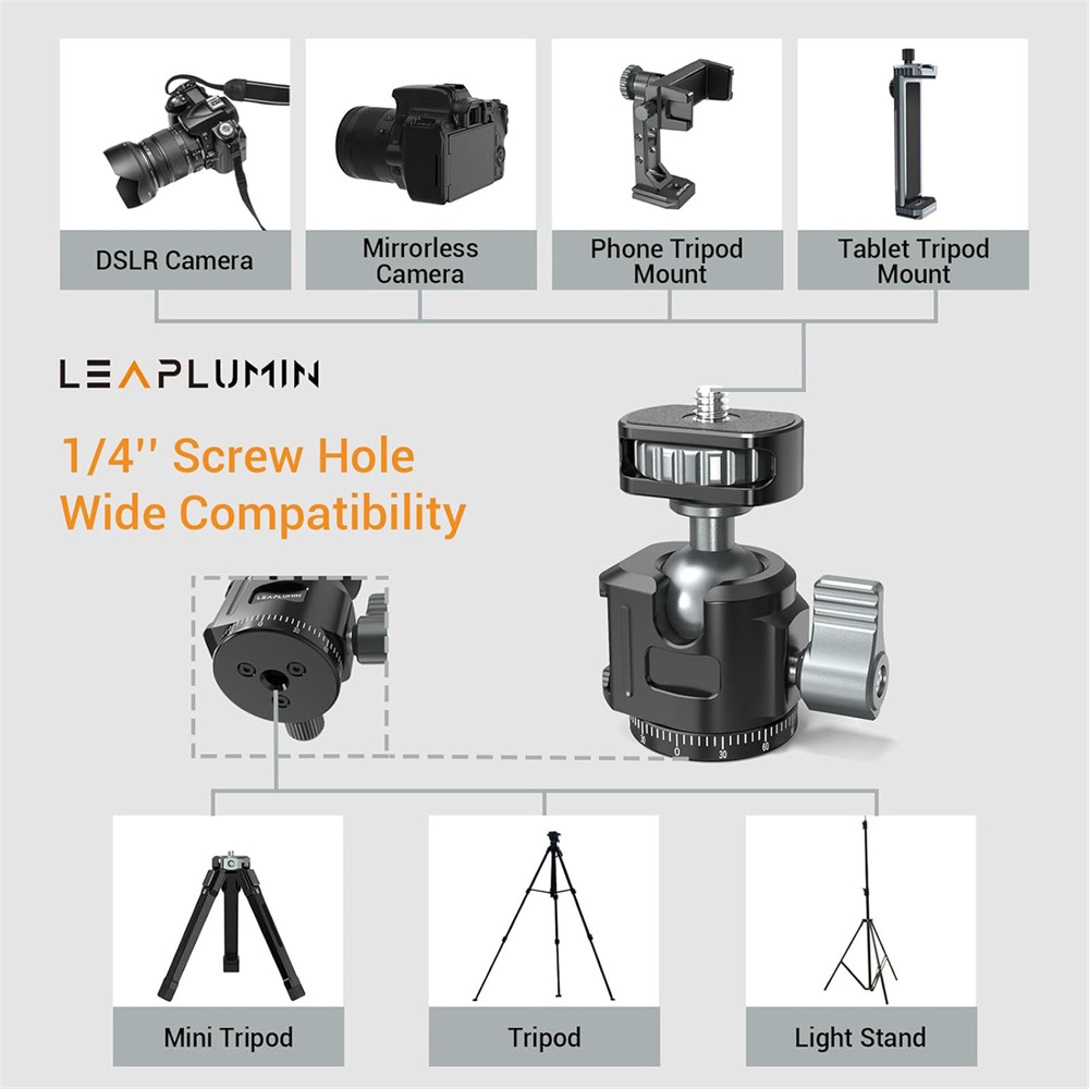 LEAPLIGHT Mini cabezal de bola - Fluid Head Tripod reseña y precio