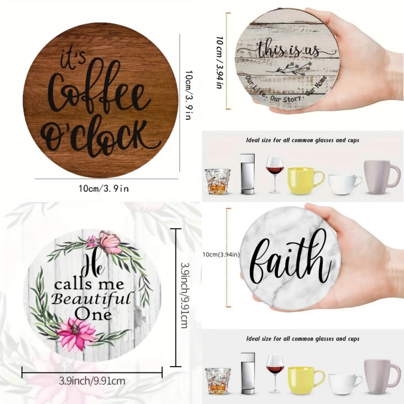 6 Posavasos de Madera Pintados - Photography Desk reseña y precio