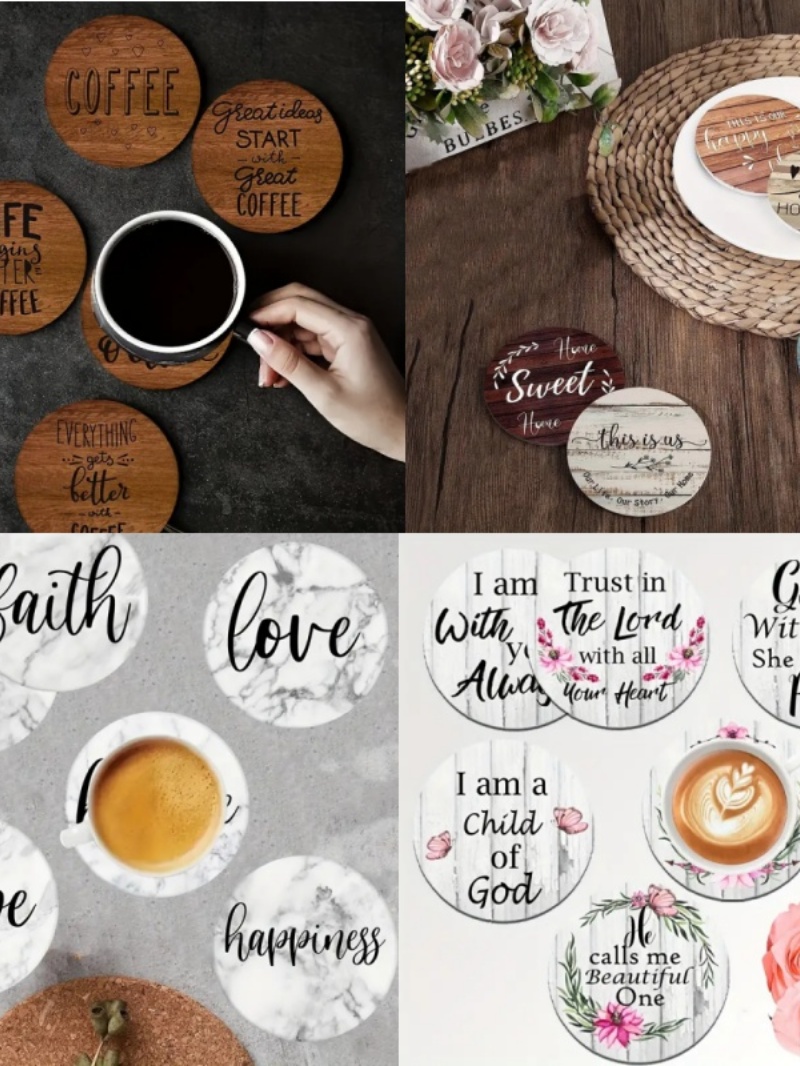 6 Posavasos de Madera Pintados - Photography Desk reseña y precio