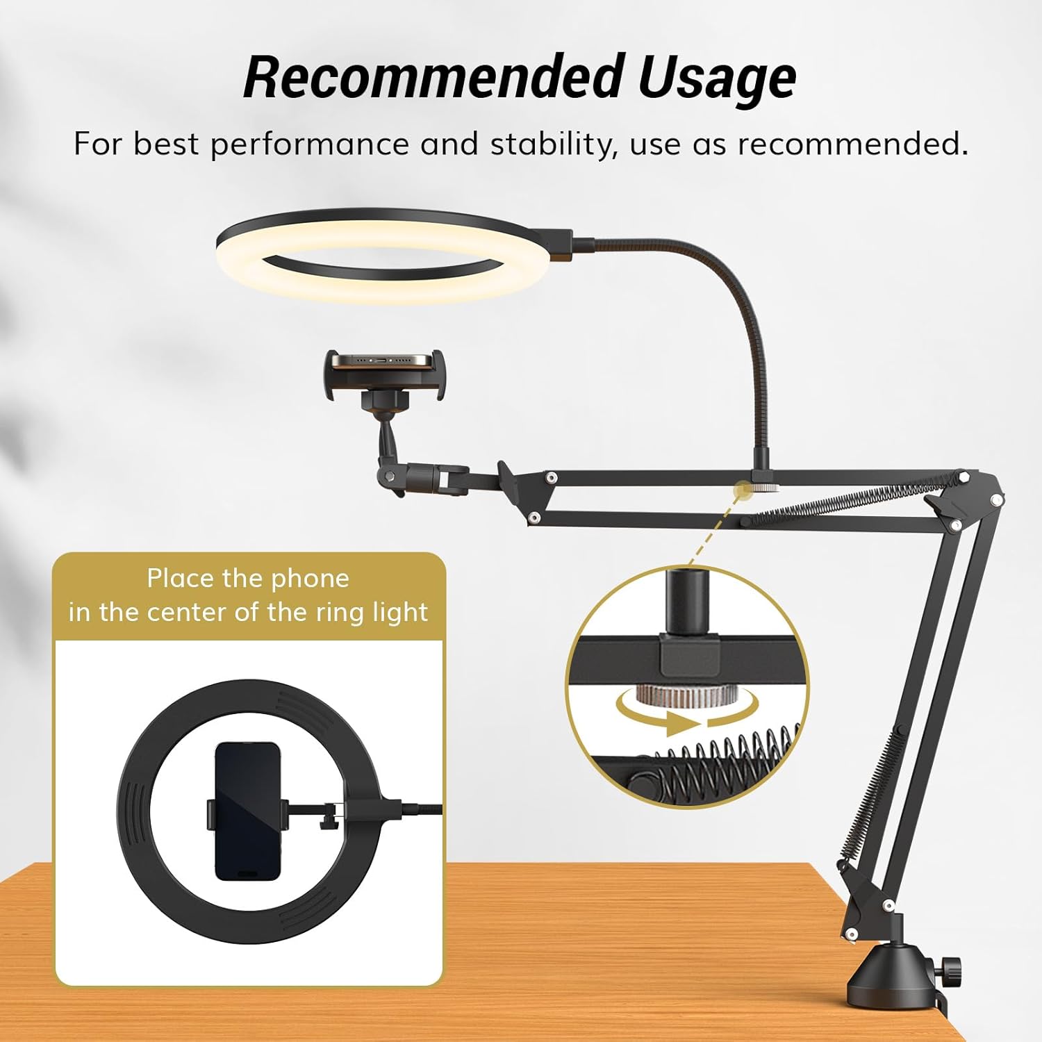 Anillo de luz con soporte y so - Photography Desk reseña y precio