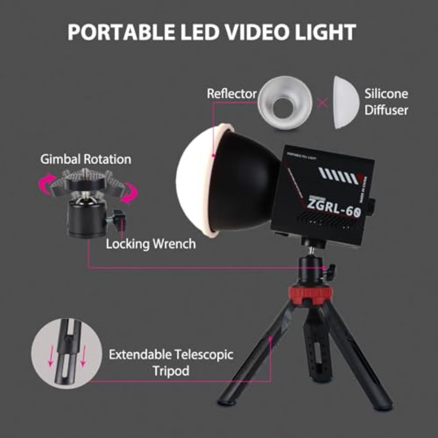 Luz de Video LED COB de 60W, P - Photography Videos Free reseña y precio