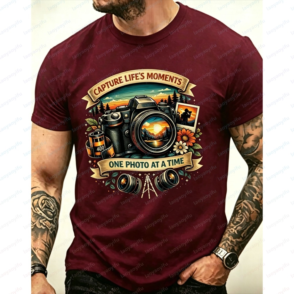 Camiseta de manga corta a la m - Photography Of A Man reseña y precio