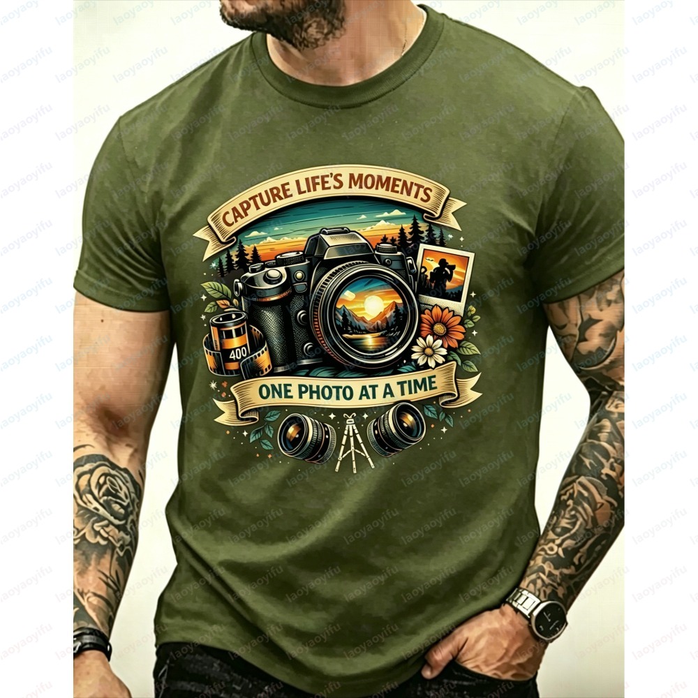 Camiseta de manga corta a la m - Photography Of A Man reseña y precio